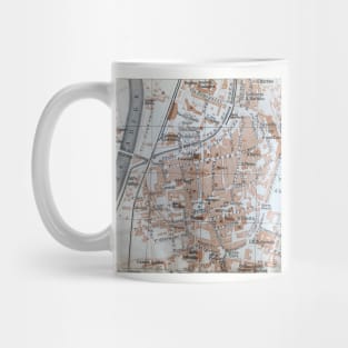 Trento, Italy antique map, gray brown black Mug